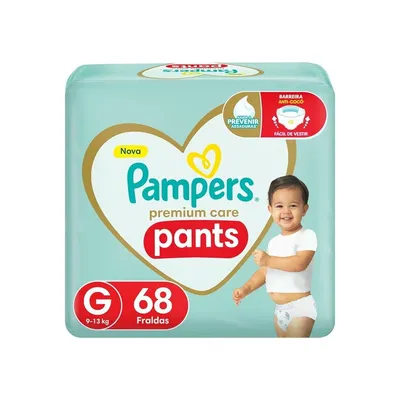 Fralda Descartável Infantil Pants Pampers Premium Care G 68 Unidades